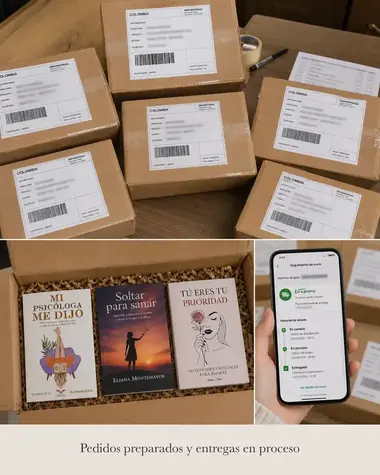 Mensaje de WhatsApp de Pedidos preparados mostrando su libro recibido